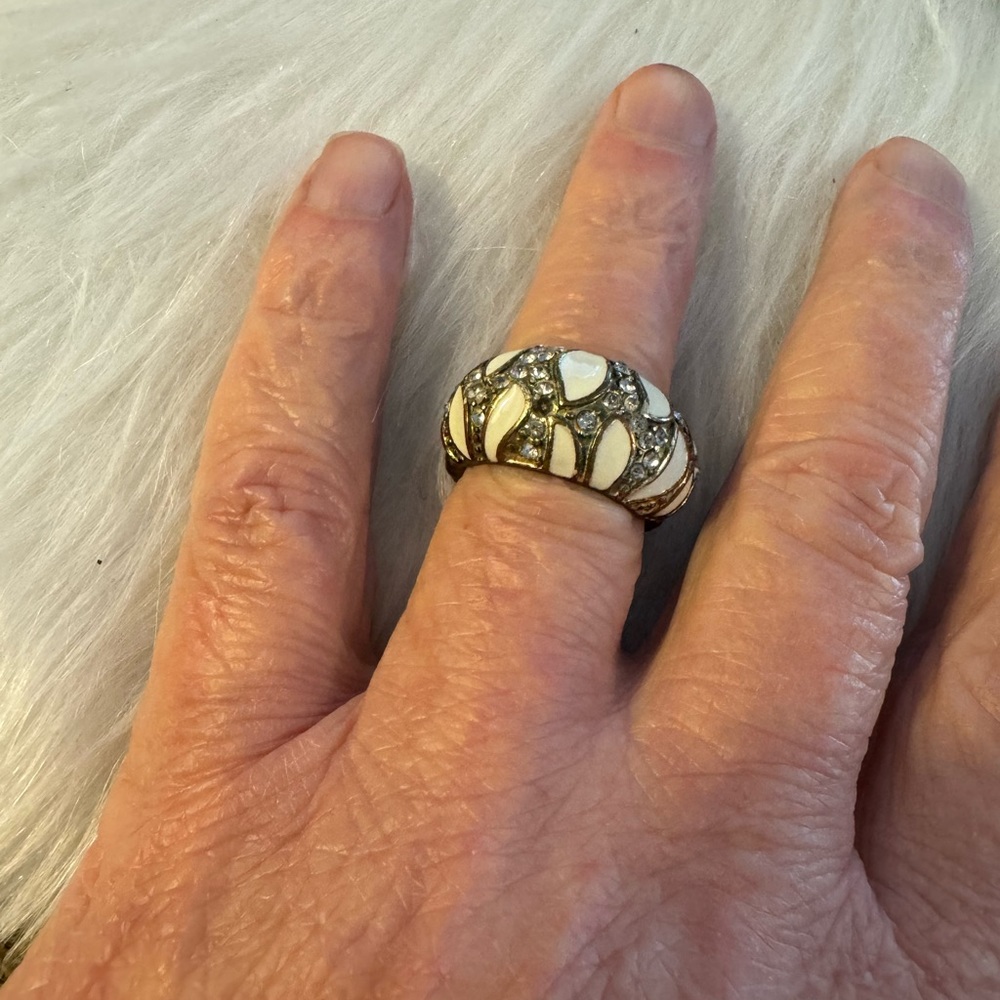 Vintage Cocktail Ring Elastic Adjustable